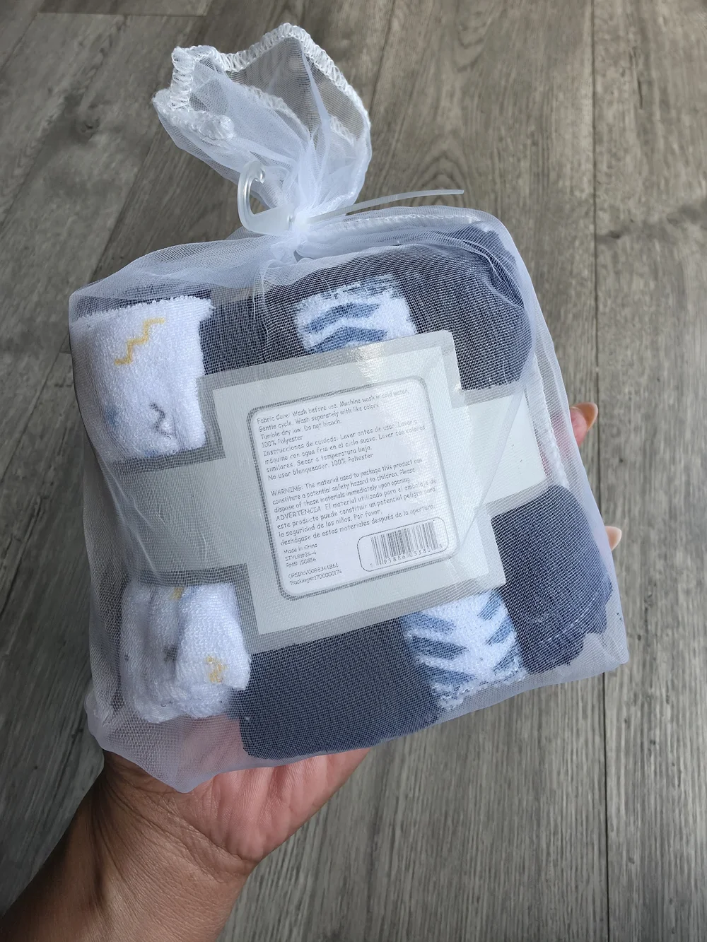 Zack & Zoey Baby Blue and White 24 Pack Washcloth Set, New